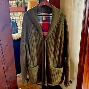 Duluth Trading Merino Wool Alpaca Cotton Flannel Lined Cardigan XXL Tall